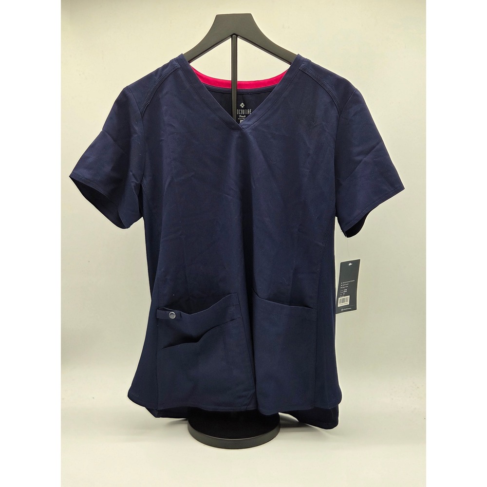 MedCouture Touch Women's Medium Navy V-Neck Scrub Top NWT 101-843